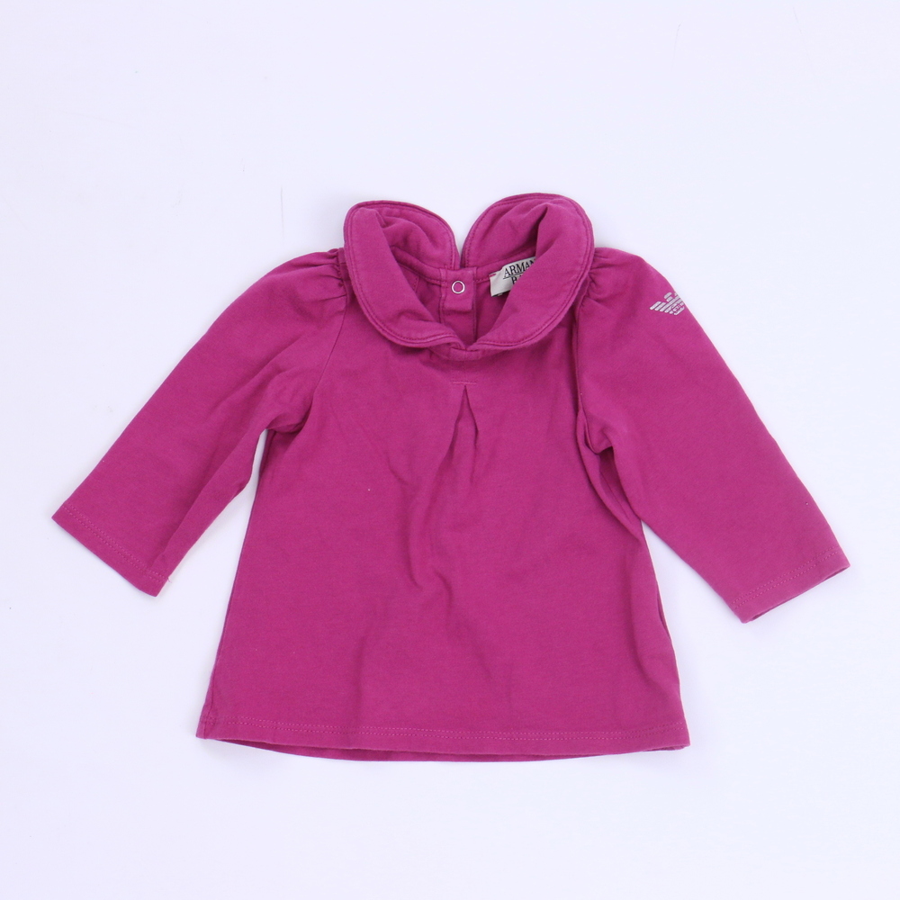 Armani Baby Girls Pink Long Sleeve T-Shirt size: 3 Months
